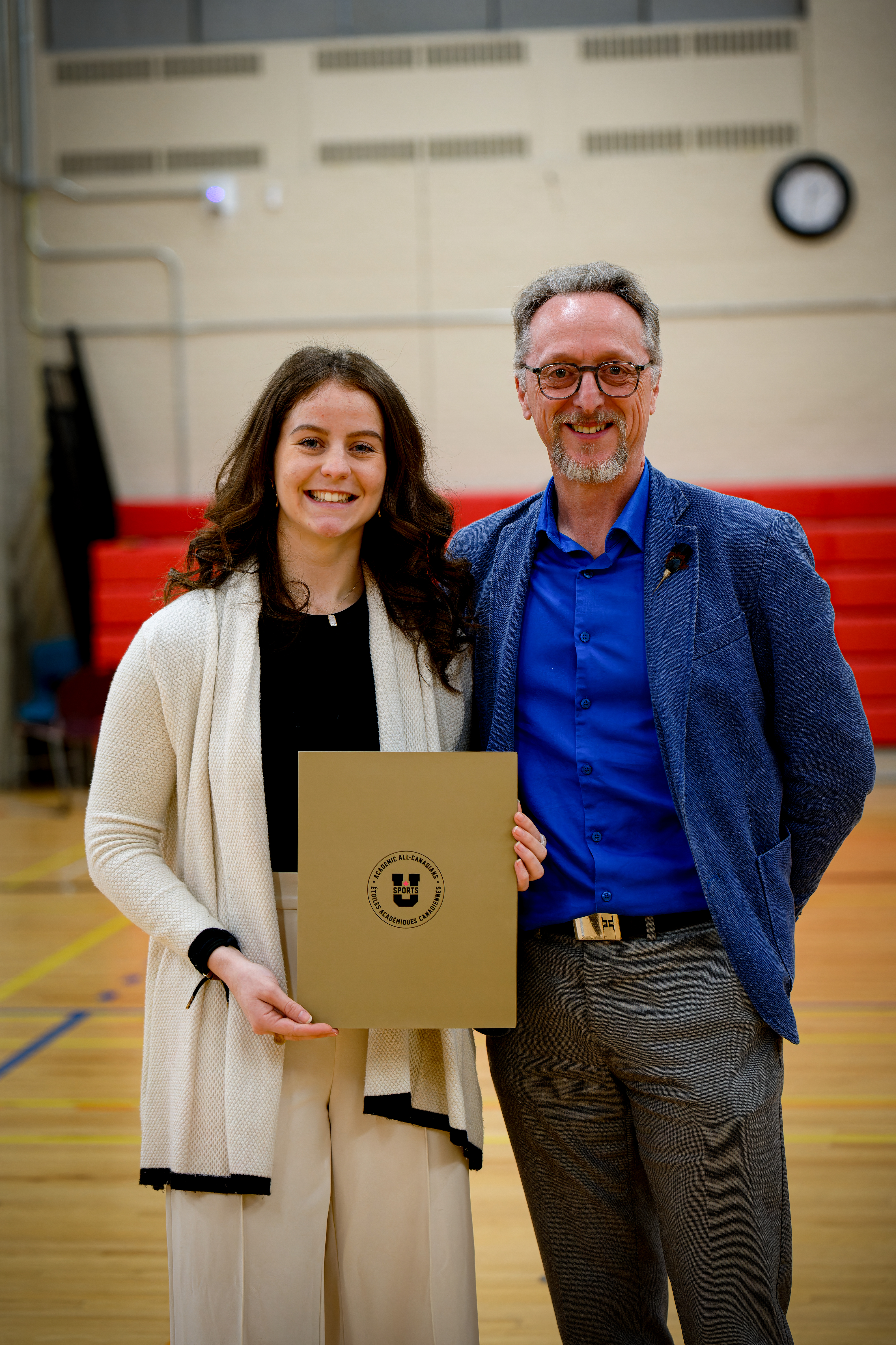 Zoe Rowe and Dr. Berry at the Academic All Canadian ceremony
